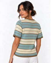 Load image into Gallery viewer, Solene Stripe Cardi Top