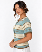 Load image into Gallery viewer, Solene Stripe Cardi Top