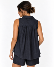 Load image into Gallery viewer, Tanner Pleated Lightweight Denim Top