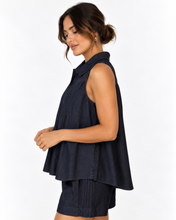 Load image into Gallery viewer, Tanner Pleated Lightweight Denim Top