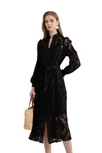 Load image into Gallery viewer, Yvette Lace Midi Dress - Black