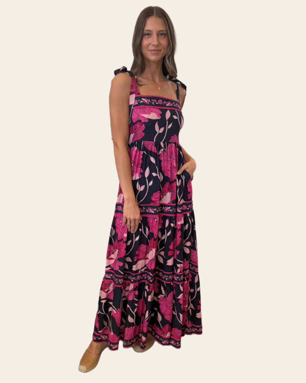Ambi Tie Strap Maxi Dress