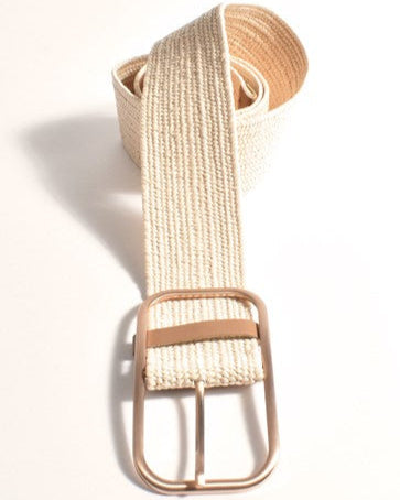 Oval Metal Buckle Stretch Belt
