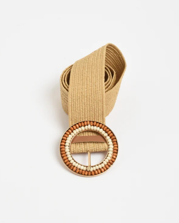 Double Row Bead Front Stretch Belt