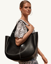 Load image into Gallery viewer, Beatrice Curved Contrast Piping Tote Bag