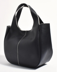 Beatrice Curved Contrast Piping Tote Bag