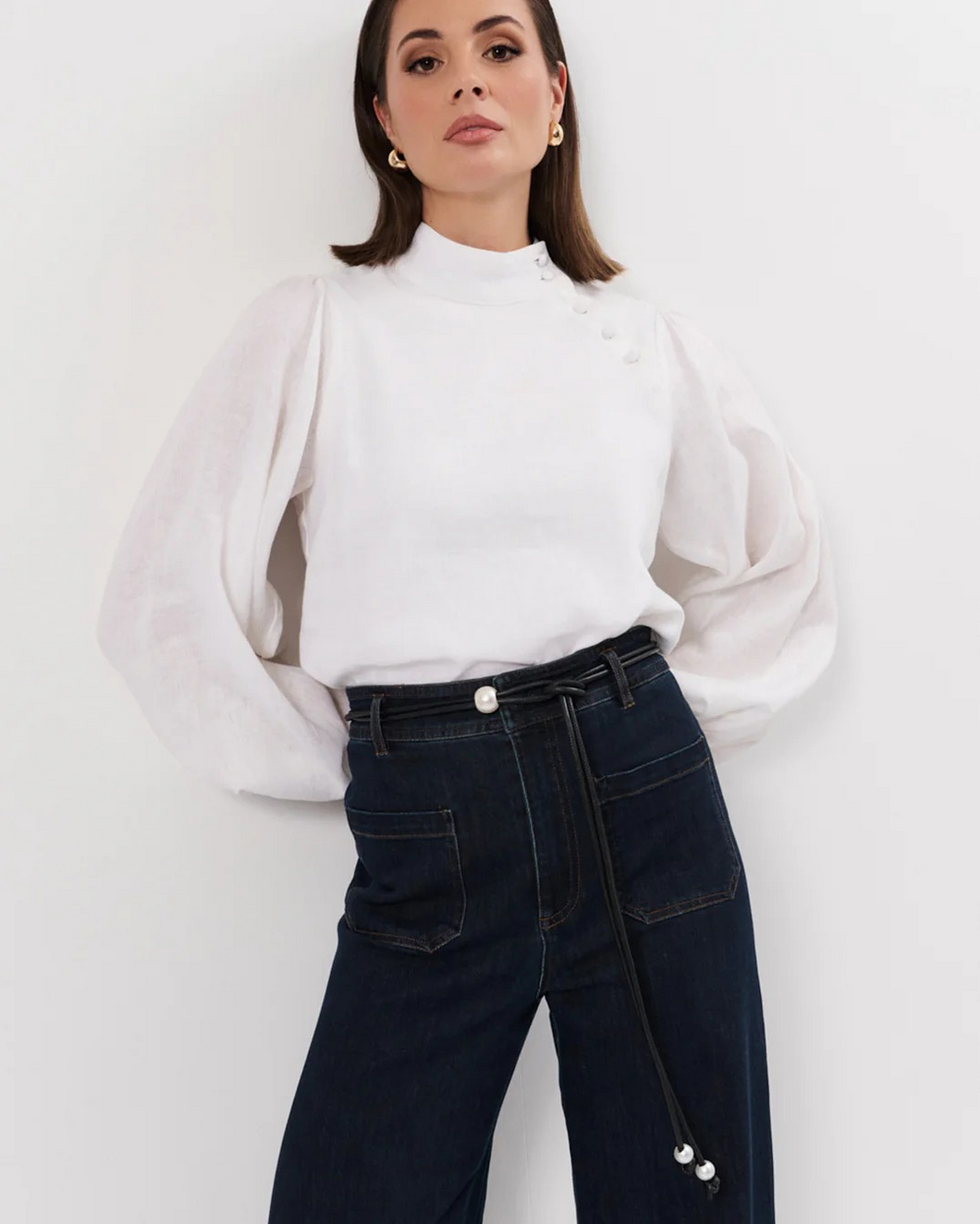 Pearl Detail Tie Belt