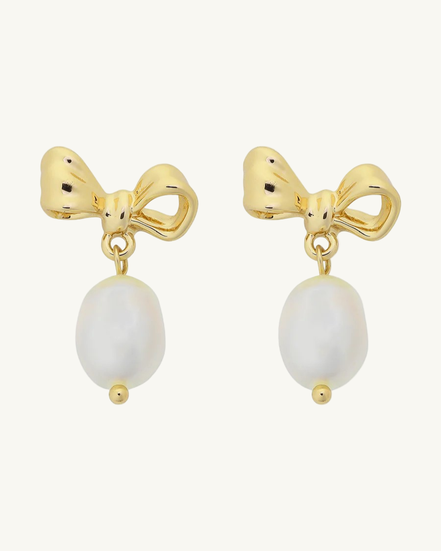 Alice Bow Pearl Earings
