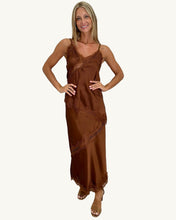 Load image into Gallery viewer, Ashen Satin &amp; Lace Skirt