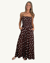 Load image into Gallery viewer, chocolate brown dress with spots