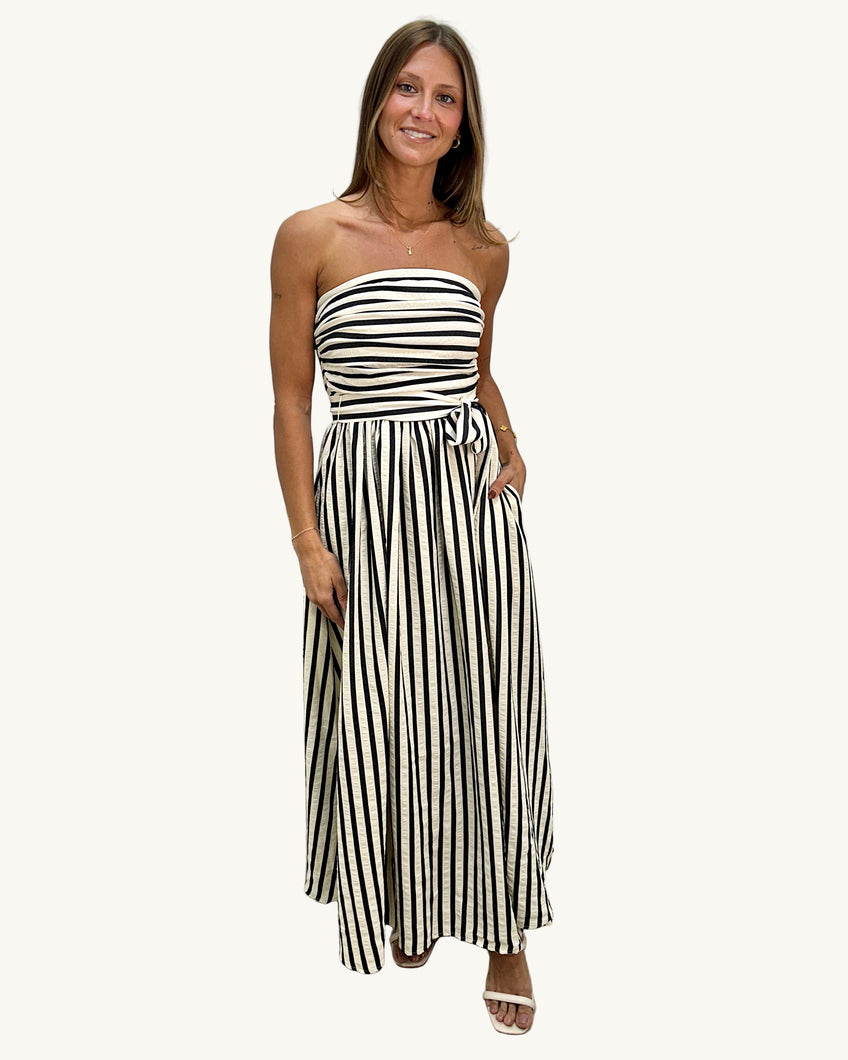 AVALON DRESS - Black Stripe