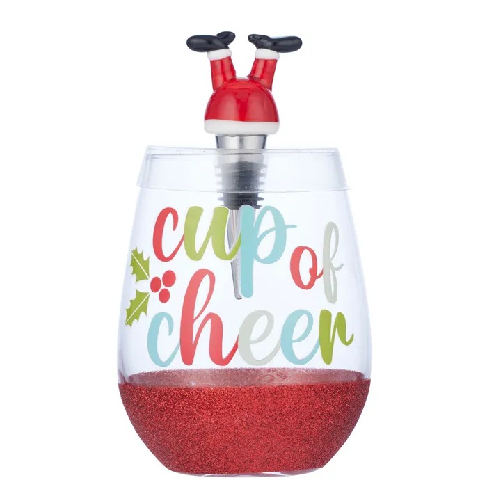 Xmas Glass & Stopper Set