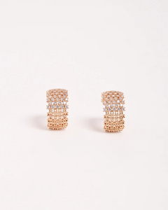 Mini Diamante Rows Hoops