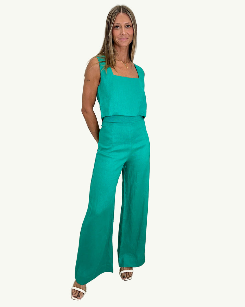 Harlow Linen Pants - Green