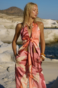 Kaeli Tie Front Halter Top