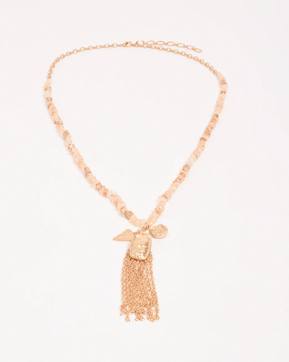 Long Boho Tassel Charm Necklace