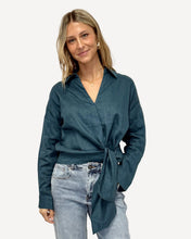 Load image into Gallery viewer, Gus Tie Front Shirt - Blue Lagoon