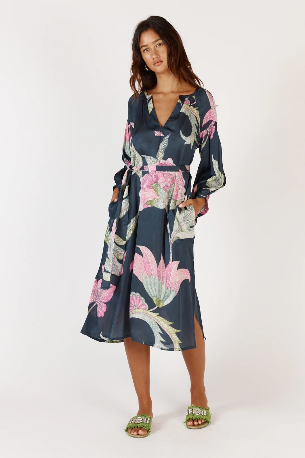 Ubud Midi Dress / Navy