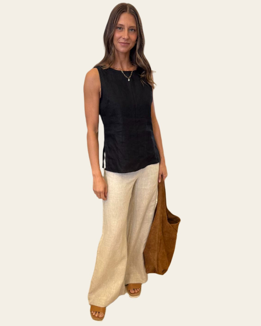Harlow Linen Pants - Natural