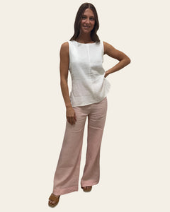 Harlow Linen Pants - Pink