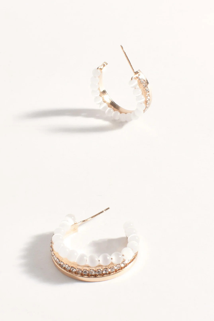 Stone Edge Diamante Mini Hoops
