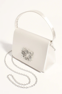 Adorne Charlotte Jewelled Satin Clutch