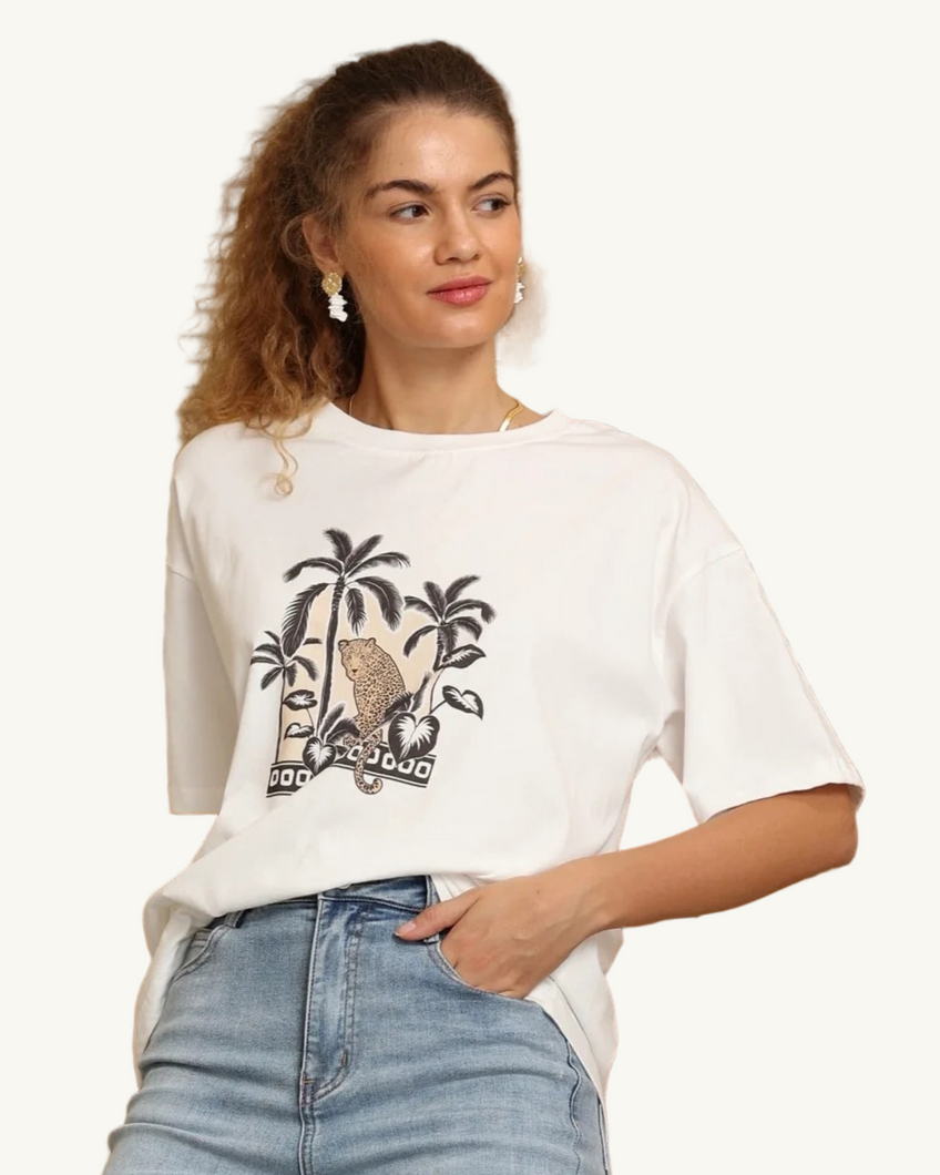 Leopard Palm Tee