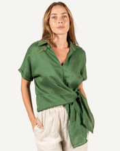 Load image into Gallery viewer, Aria Linen Top - Fern Green