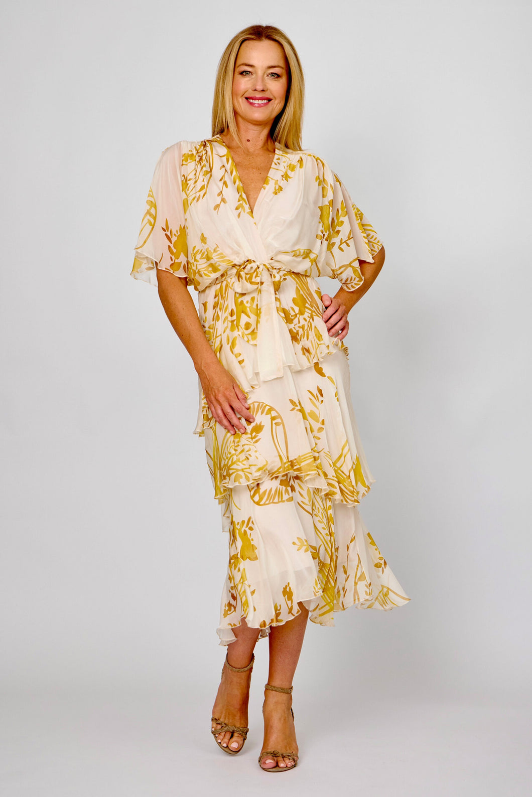 Fogile Silk Midi Dress