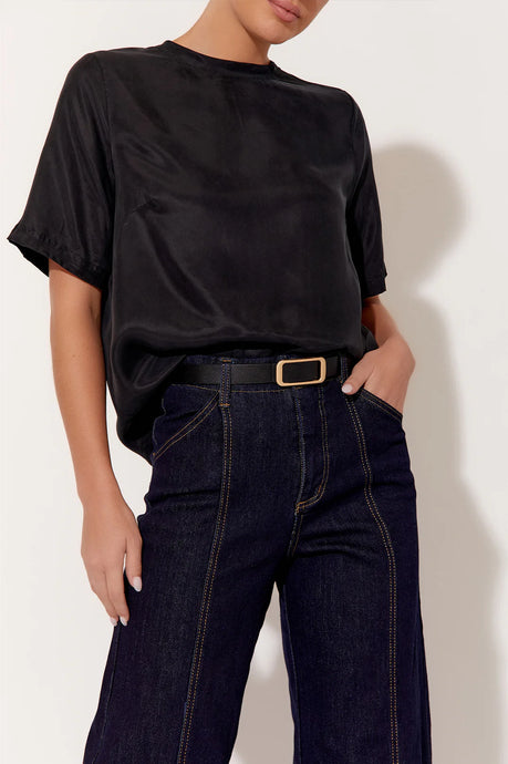 Matte Buckle Thin Jeans Belt