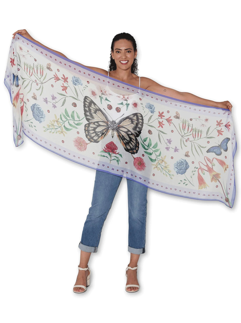 The Artists Label Scarf - The Blue Garden
