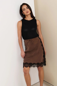 Fortune Cupro Lace Detail Skirt