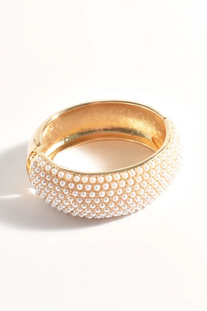 Faux Pearl Statement Bangle