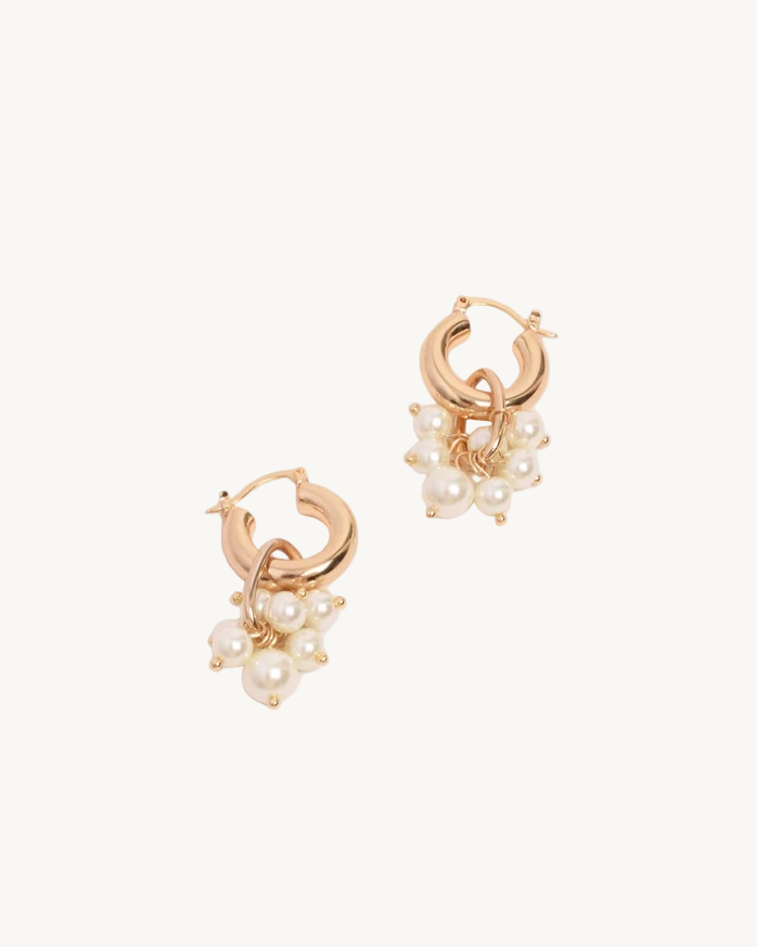 Freshwater Pearl Cluster Drop Earrings