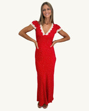 Load image into Gallery viewer, vintage style red tea dress