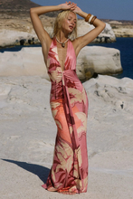 Load image into Gallery viewer, Kaeli Tie Front Halter Maxi Dress