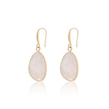 Load image into Gallery viewer, Lotus Oval Stone Earrings