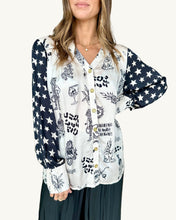Load image into Gallery viewer, Ruby Yaya Sastri Shirt - Cream &amp; Black