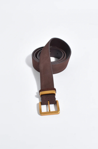 Rectangle Buckle Suede Jeans Belt