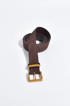 Rectangle Buckle Suede Jeans Belt