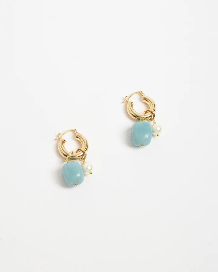 Stone and Pearl Mix Hoops
