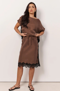 Fortune Cupro Lace Detail Skirt