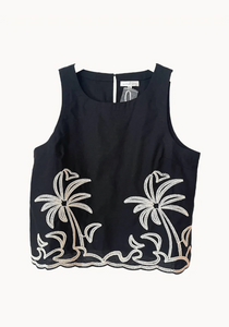 Palm Embroidered Top
