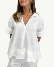 Load image into Gallery viewer, Solace Contrast Stitch Linen Top