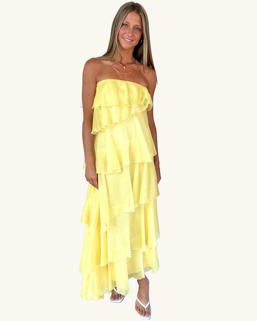 Leonie Ruffle Midi Dress