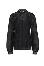 Load image into Gallery viewer, Yvette Lace Blouse - Black