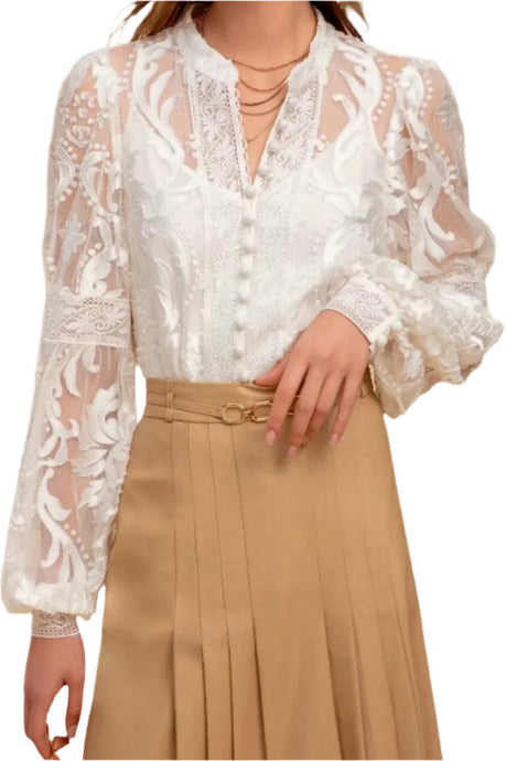 Yvette Lace Blouse - White