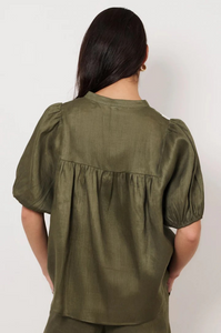 Palmer Embroidered Boho Top - Khaki
