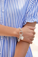 Load image into Gallery viewer, Adorne Coin &amp; Pearl Round Link Chain Bracelet