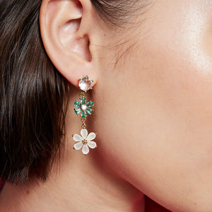 Jolie & Deen Crystal Flower Earrings